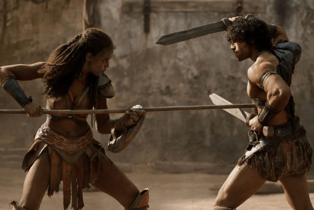 Tenika Davis as Achillea in Spartacus: House of Ashur