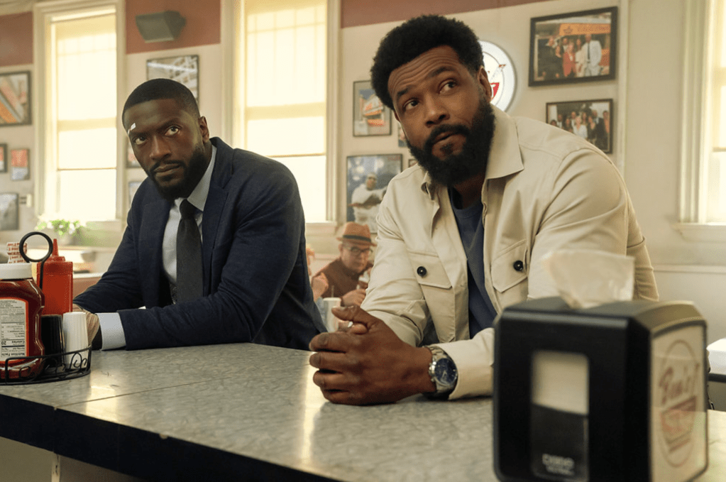 Aldis Hodge as Alex Cross and Isaiah Mustafa as John Sampson in Season 2 of Cross. (Photo courtesy of Prime Video)