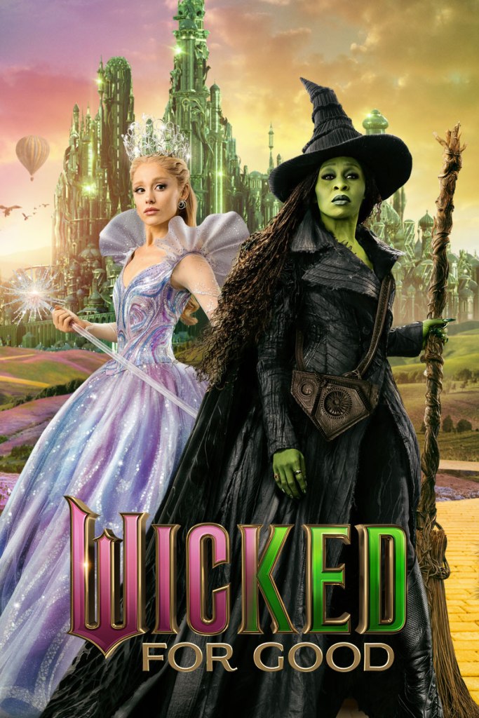 Ariana Grande as Glinda and Cynthia Erivo as Elphaba in Wicked: For Good.