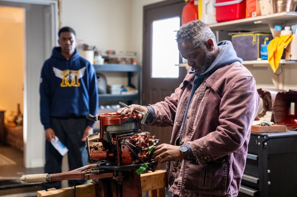 Ashton James as Dean and Blair Underwood as Blane in Youngblood.