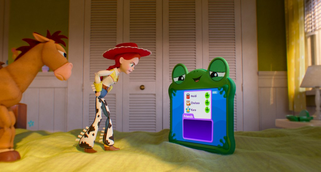 Bullseye, Jessie, and Lilypad in Disney and Pixar's Toy Story 5. (Photo courtesy of Pixar. © 2026 Disney/Pixar. All Rights Reserved.)