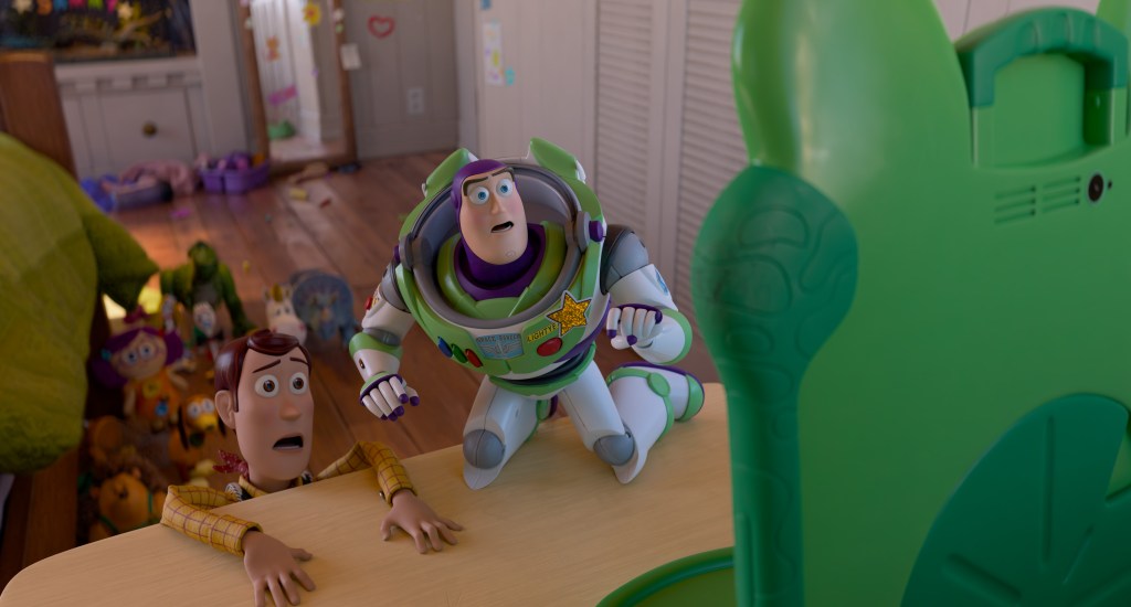 Woody and Buzz Lightyear in Disney and Pixar's Toy Story 5. (Photo courtesy of Pixar. © 2026 Disney/Pixar. All Rights Reserved.)