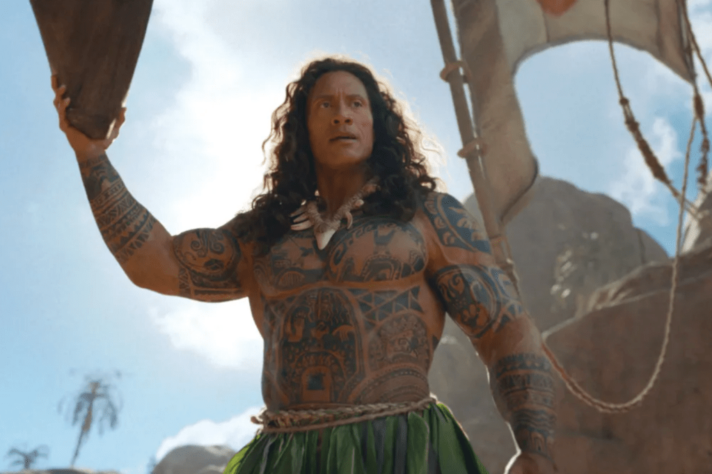 Dwayne Johnson as Maui in the live-action Moana. (Photo courtesy of Disney. © 2025 Disney Enterprises, Inc. All Rights Reserved.)